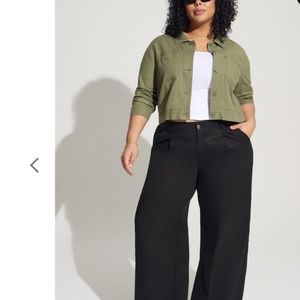 Torrid Linen Wide Leg Trousers in Wheat size 14